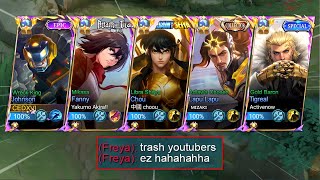 5 MAN GLOBALYOUTUBERS in MCL😱Totally insane Mobile Legends [upl. by Dietz301]