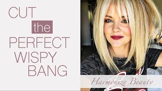 How to get the perfect wispy bangs  HarmonizeBeauty [upl. by Eimarej]