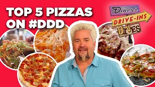 TOP 5 Pizzas in DDD Video History with Guy Fieri  Diners DriveIns and Dives  Food Network [upl. by Luann165]