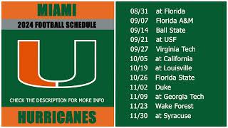 2024 Miami Hurricanes Football Schedule [upl. by Winny]