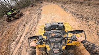 Muddy Bottoms Trail ride with Canam Xmrs Polaris Rzr and ranger Muddy Gras event 2024 P2 [upl. by Wrigley470]