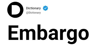 Embargo Meaning In English [upl. by Nnahaid804]