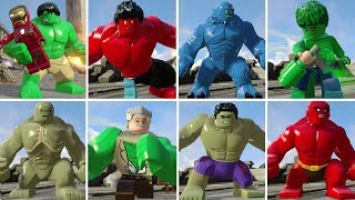 All Hulk Characters in LEGO Marvels Avengers  Transformations [upl. by Noelani]