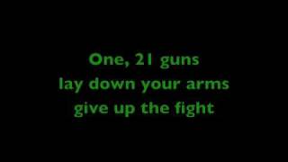 Green Day  21 guns with lyrics [upl. by Atteuqehs105]