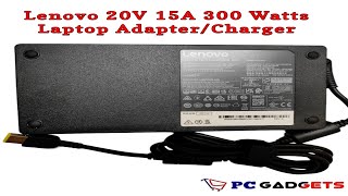 Lenovo ThinkPad Y9000 ADL300SDC3A 20V 15a 300W AC Power Adapter Charger Unboxing Video by pcgadgets [upl. by Schlosser]