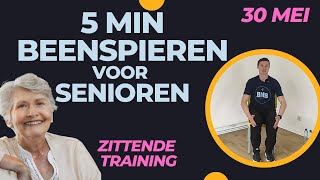 5 minuten BEENSPIEREN trainen ZONDER RECHTSTAAN oefeningen voor ouderen [upl. by Olegnaid]