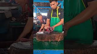 Skipjack cuts in traditional market cuttingfishtuna tunafishcutting fishing shorts [upl. by Desdemona]