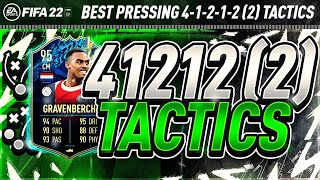 FIFA 22 BEST FORMATIONS 41212 TUTORIAL  BEST TACTICS amp INSTRUCTIONs  HOW TO PLAY 41212 2 [upl. by Ocsinarf]