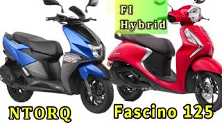 Yamaha Fascino 125 Fi Hybrid VS TVS Ntorq 125  Compare Between Ntorq 125 amp Fascino 125 Fi Hybrid [upl. by Stretch]