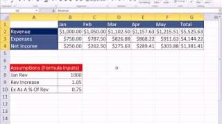 Office 2010 Class 19 Excel Intro Project 02 Formulas Charts Page Setup Net Income [upl. by Huntington]