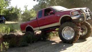 HUGE MUD TRUCKS FLEXING ACROSS GIANT RUTS  Silverado F150 K5 Blazer and S10 4x4 [upl. by Arhas369]