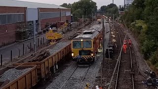 Colas Rail DR73942 CLOSE UP tamping  Hazel Grove Up Line Renewal 100923 [upl. by Engle]