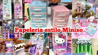 PAPELERÍA KAWAII ESTILO MINISO en IZAZAGA 89 😱 Papelería BONITA Y ECONÓMICA en Libretas Stickers [upl. by Adyht]