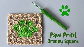 PAW PRINT Granny Square Crochet ANIMAL LOVER design [upl. by Uird]