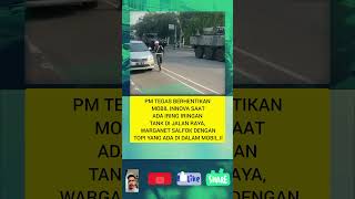 Polisi militer tegas berhentikan mobil saat ada iring iringan tank pmtni masukberandashortvideo [upl. by Caldera714]