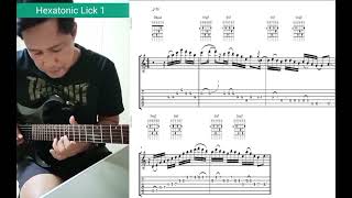 Hexatonic Lick 1 TABS guitar short lick [upl. by Aihcela324]