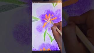 Procreate Watercolor Tutorial short shorts [upl. by Judon599]