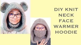 DIY KNIT HOODIE WITH NECK WARMER [upl. by Hooker569]