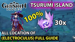 Genshin Impact  Tsurumi Island All Electroculus Locations 22 Update Full Guide [upl. by Revolc]