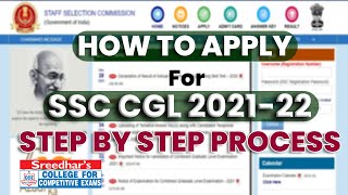 SSC CGL 202122 ONLINE APPLICATION FORM  HOW TO FILL SSC CGL ONLINE FORM  HOW TO APPLY SSC CGL [upl. by Coombs714]