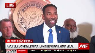 WATCH LIVE Atlanta Mayor Dickens provides update on Midtown water main break [upl. by Weil]