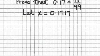 Recurring Decimals to Fractions Proof [upl. by Daisie424]