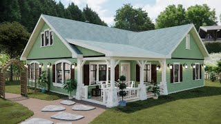 🏡 Gorgeous Classic Small House 12x12 m 40x40 ft  Smart Floor Plan with 3 Bedrooms [upl. by Malca]