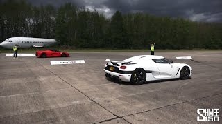 DRAG RACE LaFerrari vs Koenigsegg Agera  Vmax Hypermax [upl. by Eniroc]