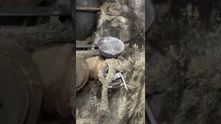 Plumber makes old style repair to cast iron drainpipe using a poured lead joint Packed and poured [upl. by Amre]