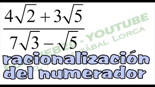 Tercer año Racionalizacion de numeradores Video 9 [upl. by Sherburne]