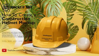 How to create a Construction Helmet Mockup Photoshop Mockup Tutorial [upl. by Antonie]