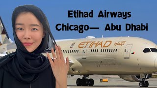 ETIHAD AIRWAYS A350100 Businese Class 135 Hour Chicago to Abu Dhabi [upl. by Annaierb]