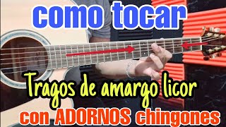 Como tocar ¡¡Tragos de Amargo Licor con Adornos Perrones en tu GUITARRA [upl. by Aicsila]