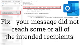 your message did not reach some or all of the intended recipients  Fix [upl. by Nelon112]