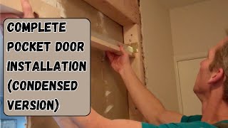 How to install a pocket door with Johnson Pocket Door Hardware including demo condensed version [upl. by Allrud]