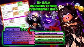 ALL 18 FOUTNAIN ANSWERS TO WIN EVENINGFALL HALO 2024 EASY In Royale High 🏰 [upl. by Einafit]