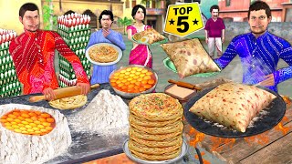 Cheese Pillow Paratha Zero Fat Chole Kulcha Cooking Street Food Collection Hindi Kahani Stories [upl. by Ayatnahs]