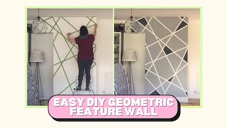 How to paint a geometric feature wall with tape  Sharns House 🛠️ [upl. by Ainocal]