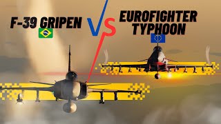 SIMULAÇÃO F39 Gripen E BRASIL vs EUROPA Eurofighter Typhoon  Qual é o Melhor Caça [upl. by Eatnoid]