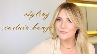 HOW TO STYLE LONG CURTAIN BANGS IN 2020  PRO SECRETS REVEALED StyleSaturdays [upl. by Nahgrom]