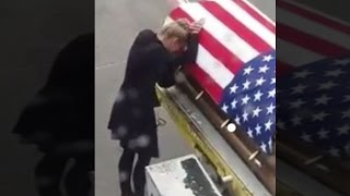 Wife Of Soldier Kisses His FlagDraped Coffin It Was Heartbreaking [upl. by Aria29]