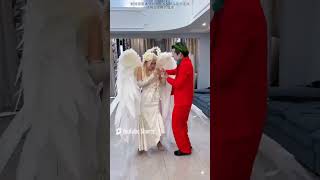 The Joker broke the wings of the angel in white and gave them to Harley Quinn cosplay [upl. by Saduj319]