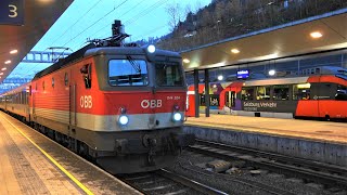 Feldkirch Bahnhof Bahnverkehr am Abend mit IC119 noch mit RH1144 Güterzügen 🇦🇹EC164🇨🇭Transalpin [upl. by Camp]