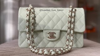 CHANEL 22C Small Light Green Classic Flap [upl. by Anaiq]