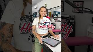 Tattoo Artists Drawing Hello Kitty From Memory ✨ tattooshop tattooartist hellokitty drawing [upl. by Jarita]