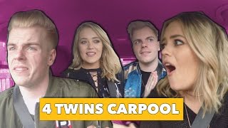 4 TWINS 1 CARPOOL KARAOKE  NikiNSammy amp LucyAndLydia [upl. by Schlenger933]