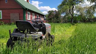 KOSZENIE TRAWY TRAKTORKIEM I KOSĄ SPALINOWĄ 5 [upl. by Niknar342]