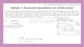 Ecuaciones equivalentes con interés simple Ejemplo 3 [upl. by Aracahs]