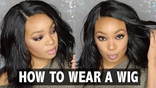 HOW TO WEAR A WIG FOR BEGINNERS  BOBBI BOSS WIG [upl. by Lemmueu]