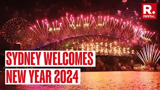 Australia Welcomes New Year With Fireworks Over Sydney Harbour Bridge  Happy New Year 2024 [upl. by Prior611]